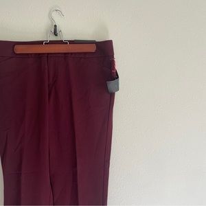Cynthia Rowley Maroon Slim Angle Pants